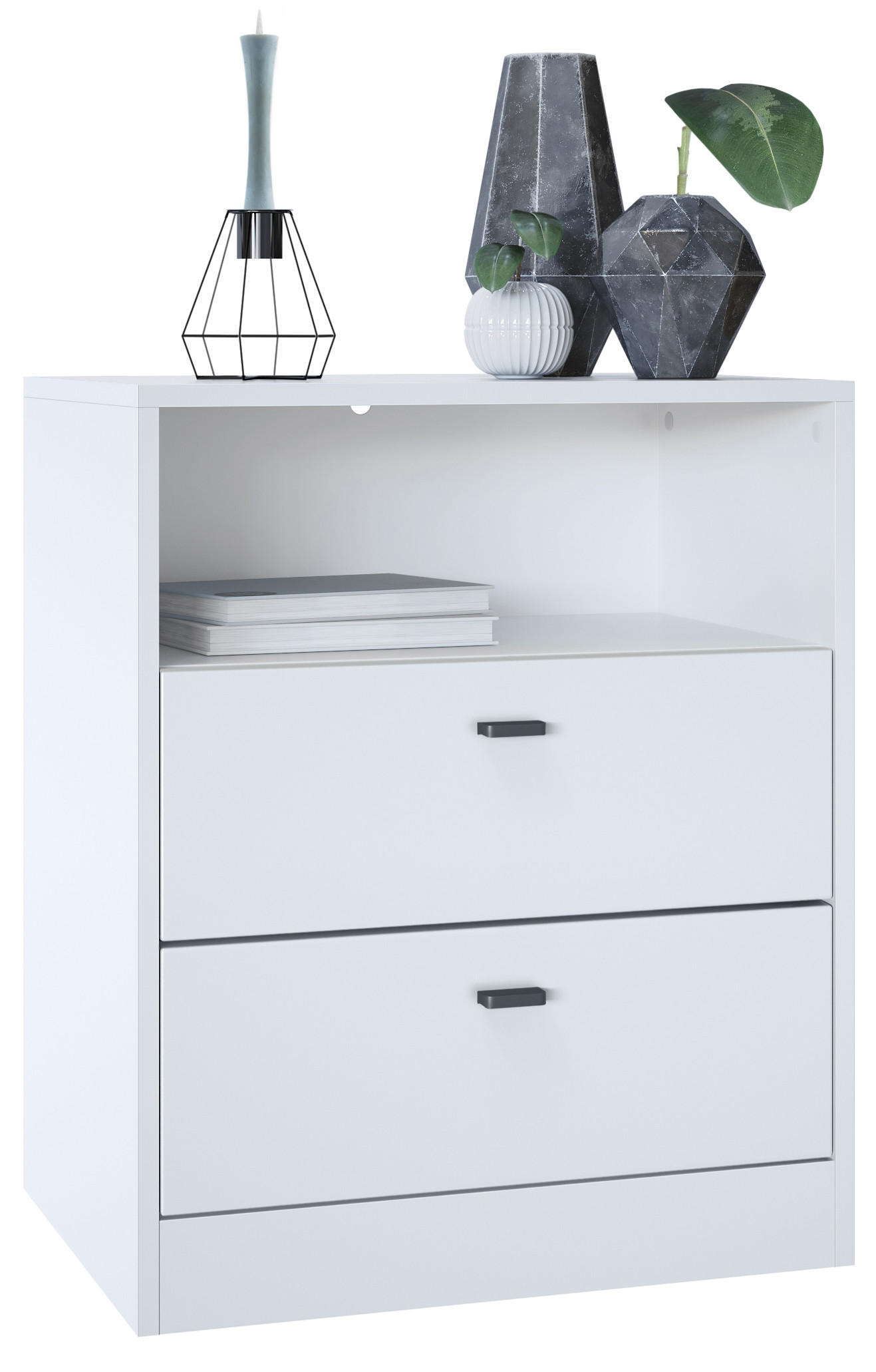 KOMMODE Pino Fronten in Weiß matt - Weiß, Holzwerkstoff (56/67.5/36cm) - Vladon