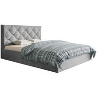 BETT Grau SIM 4 180x200 cm - Goldfarben/Schwarz, Kunststoff/Textil (180/200cm) - Sepro Meble