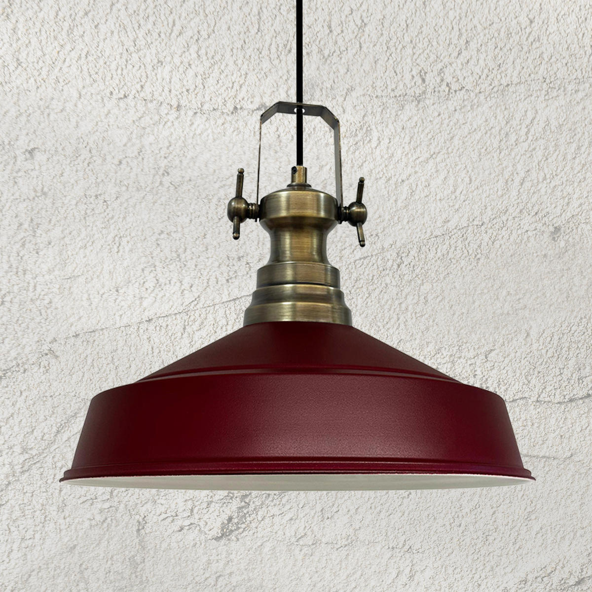 PENDELLEUCHTE Asletl 40/30 cm - Dunkelrot, Metall (40/30cm) - Bamyum
