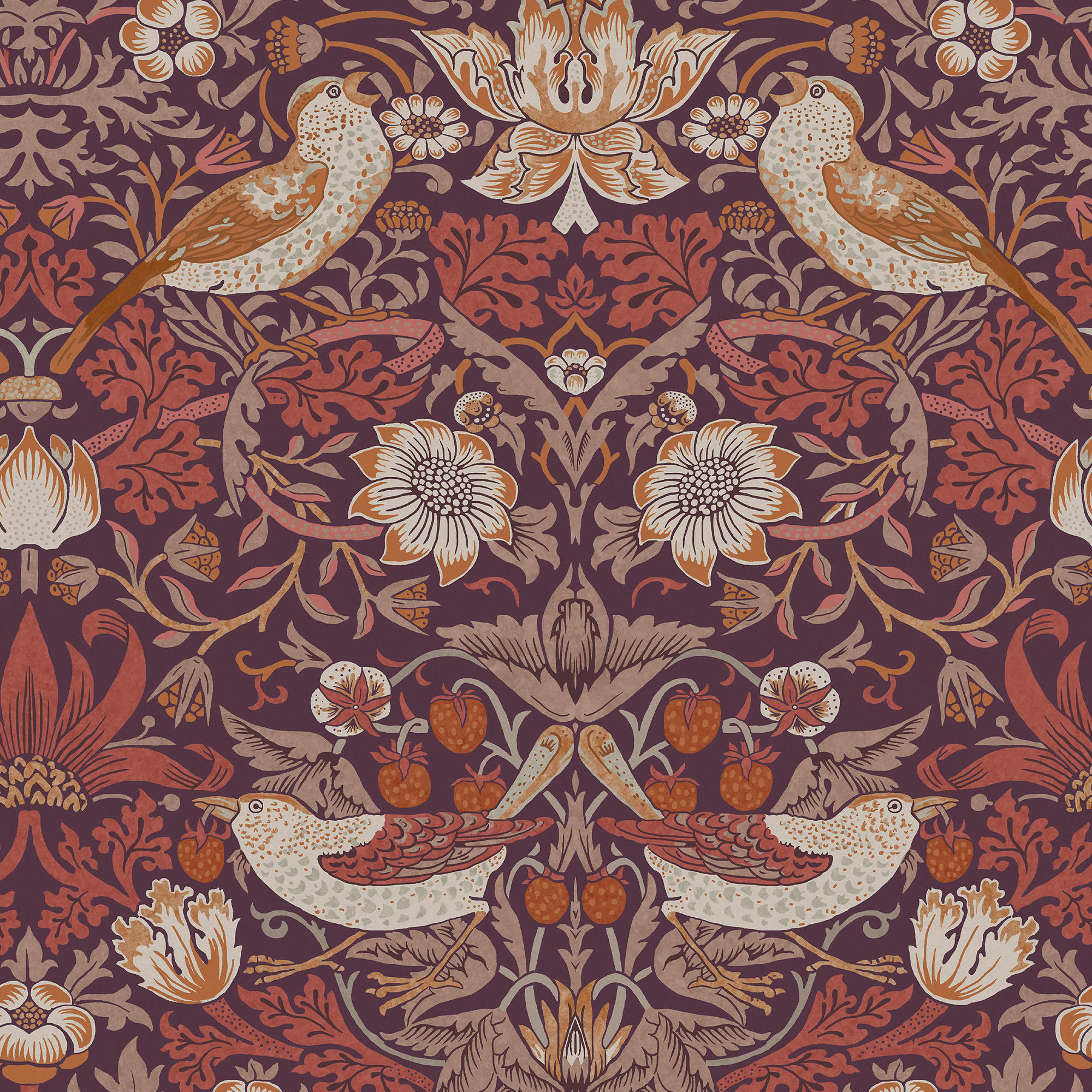 William Morris at Home Vliestapete Rot, Lila 52x1000 cm