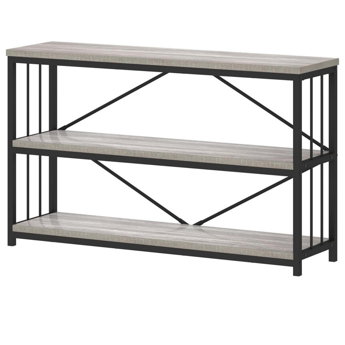 KONSOLENTISCH Metall Holz Industrial Design 120 x 34 x 74 cm - Hellgrau, Holzwerkstoff/Metall (34/120/74cm) - Quality Elegance