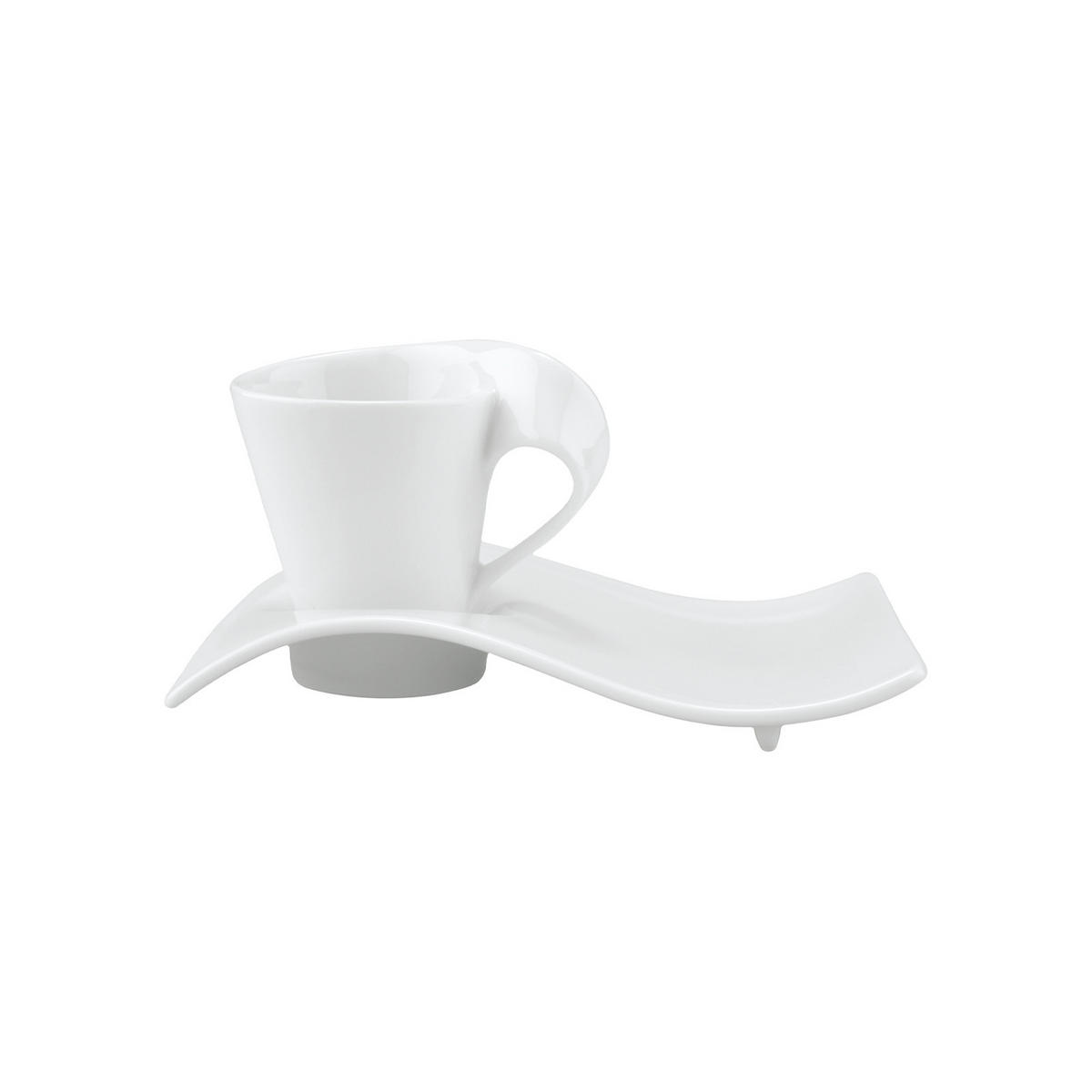 ESPRESSOTASSE MIT UNTERTELLER NewWave Caffè weiß 80 ml - Weiß, Keramik (13/9.5/17cm) - Villeroy & Boch