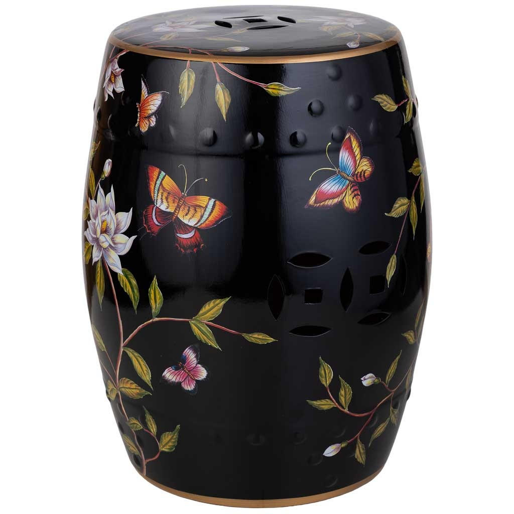 HOCKER, schwarz, 33x45cm - Schwarz, Keramik (33/44.5/33cm) - Wanderlust