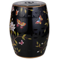 HOCKER, schwarz, 33x45cm - Schwarz, Keramik (33/44.5/33cm) - Wanderlust