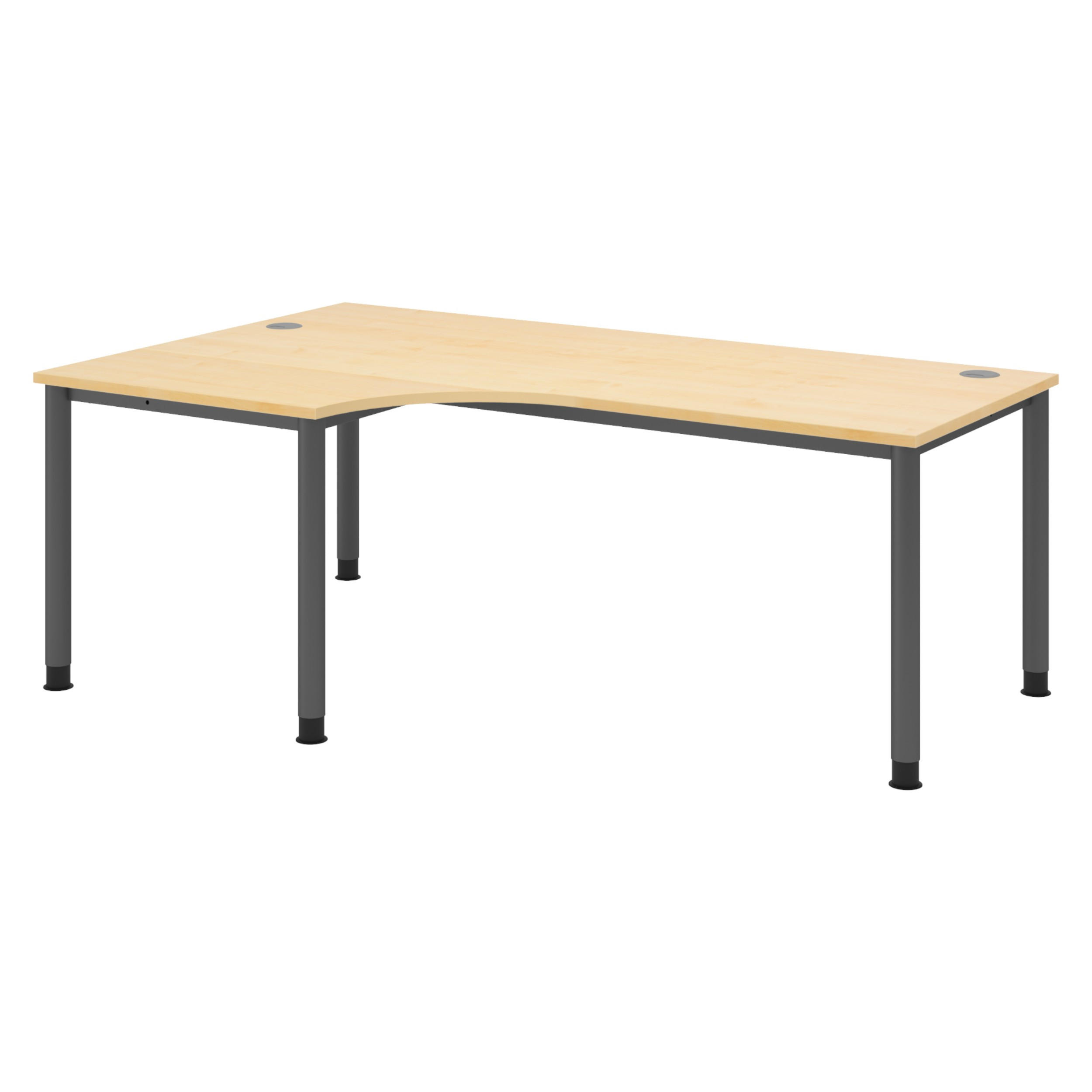 SCHREIBTISCH Serie-H Gestell: Graphit 120/200/74 cm in Ahornfarben - Ahornfarben, Holzwerkstoff (120/200/74cm) - bümö