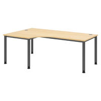 SCHREIBTISCH Serie-H Gestell: Graphit 120/200/74 cm in Ahornfarben - Ahornfarben, Holzwerkstoff (120/200/74cm) - bümö