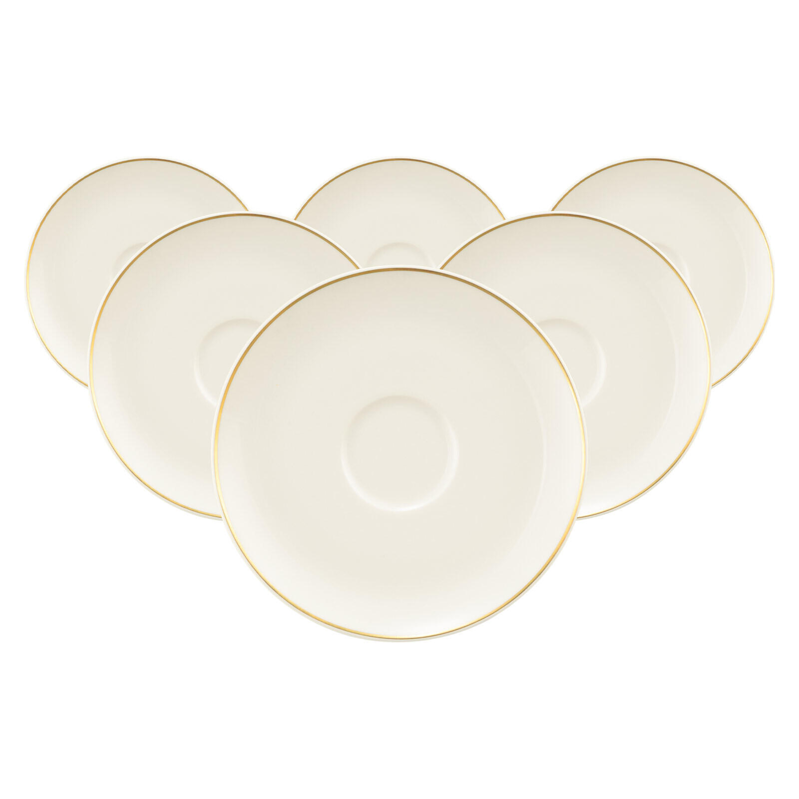 KOMBI-UNTERTASSEN Savona Fine Diamond creme ø 16 cm 6er Set - Creme, Keramik (16cm) - Seltmann Weiden