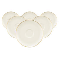 KOMBI-UNTERTASSEN Savona Fine Diamond creme ø 16 cm 6er Set - Creme, Keramik (16cm) - Seltmann Weiden