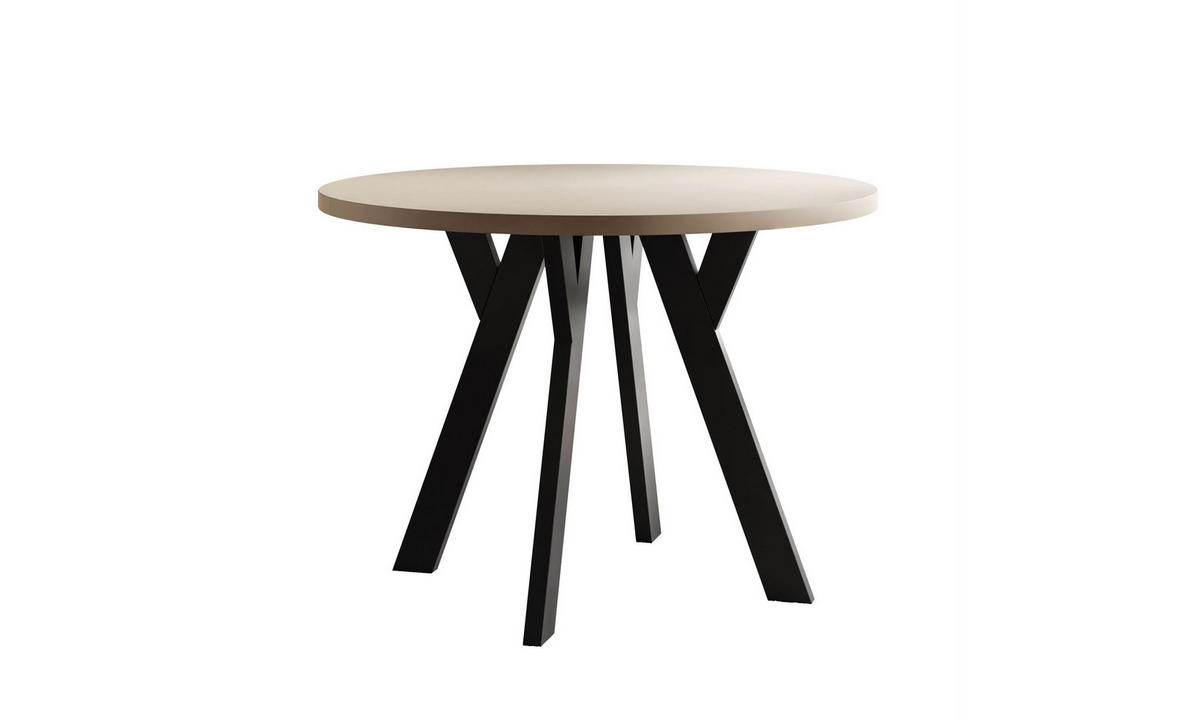 ESSTISCH VOLTA MATT 100/100/72,5 cm Tischplatte: Kaschmir matt; Gestell: Schwarz - Kaschmir/Schwarz, Holzwerkstoff/Metall (100/100/72.5cm) - Lookway