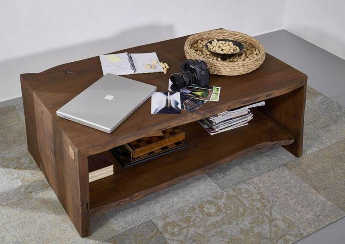 COUCHTISCH Akazie 120x70x45 braun lackiert PURE ACACIA #008 - Braun, Holz (120/70/45cm) - Massivmoebel24