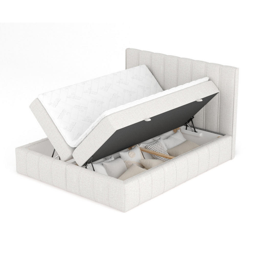 Thumbnail - Maison de Reve Boxbett, Beige, Textil, Buche, Kiefer, H3, Höhe ca. 16 cm, 160x200 cm, FSC 100%, Made in EU, Oeko-Tex® St...