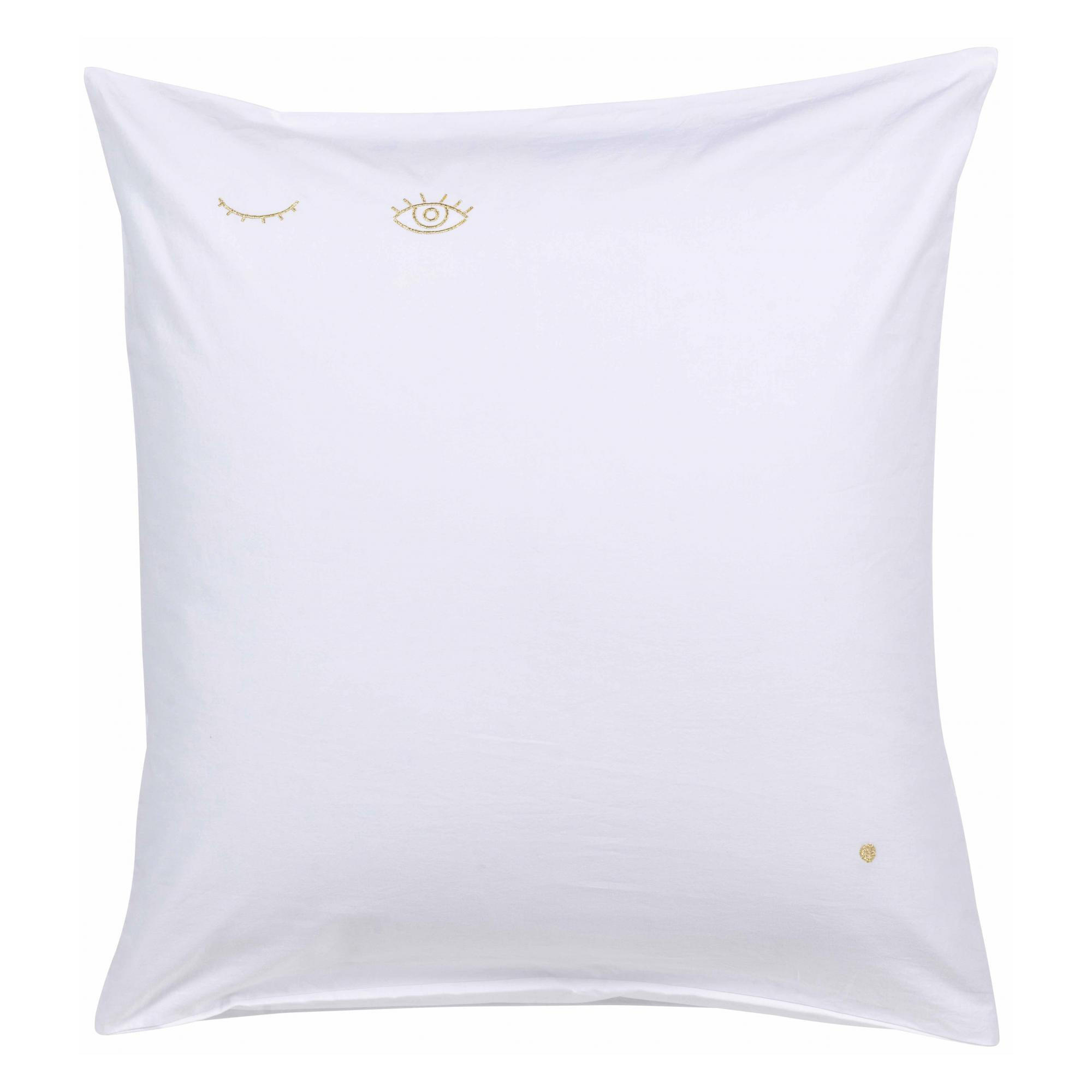KISSENBEZUG Eyes milch 65 x 65 cm - Weiß, Textil (65/65cm)