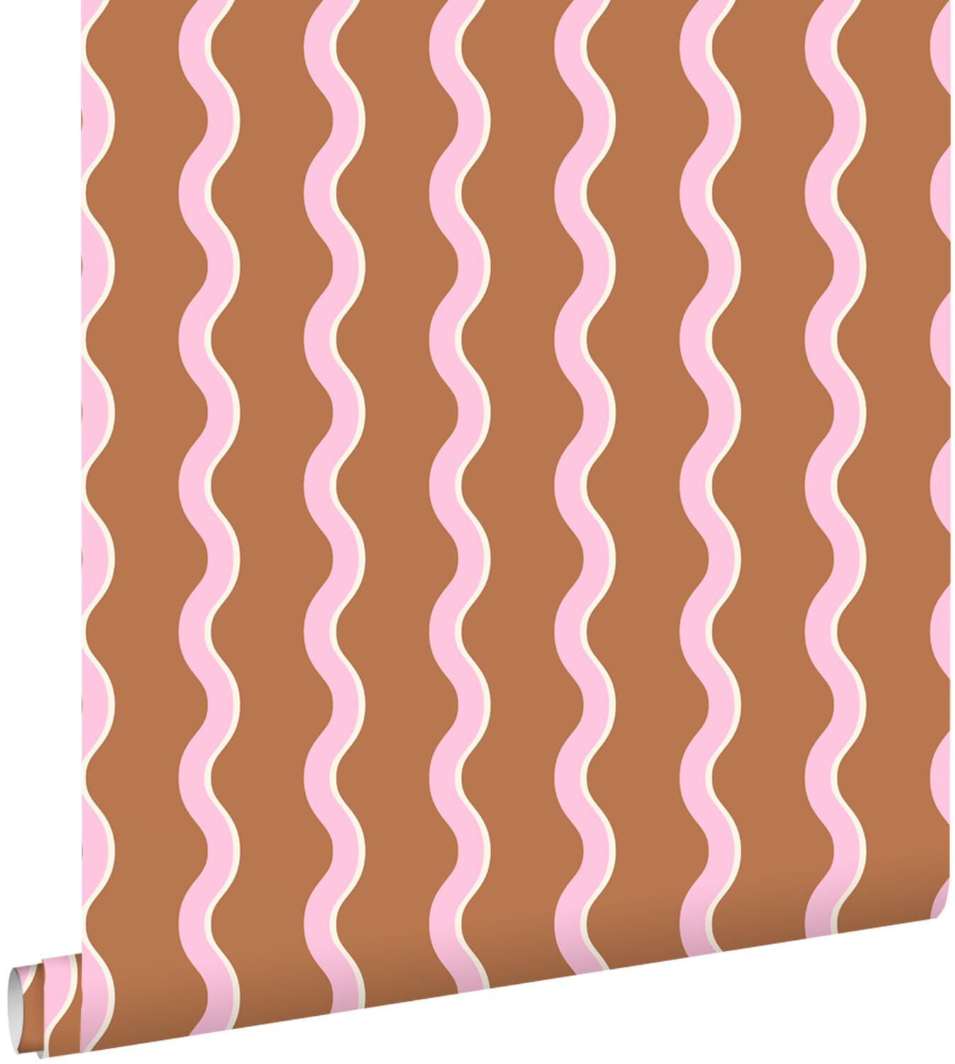 TAPETE wellenförmige Streifen 50 x 900 cm - Pink, Papier (50/0.1cm) - ESTAhome
