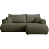 ECKSOFA Ovo Mini Olivgrün rechts - Schwarz/Olivgrün, Kunststoff/Textil (156/238cm) - Selsey