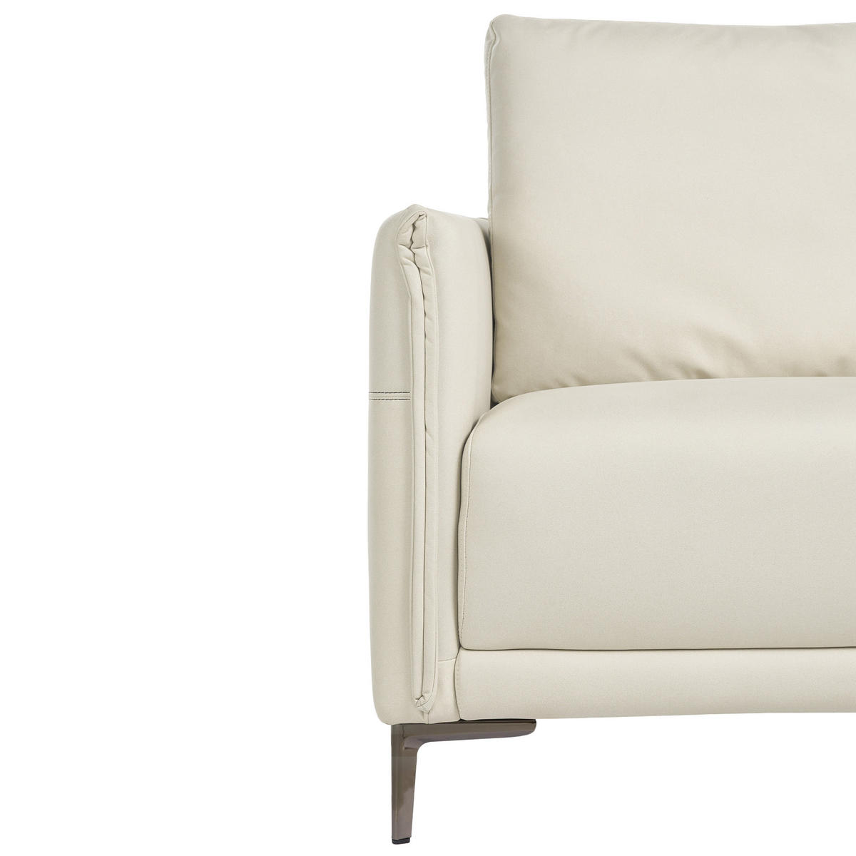 2-SITZER-SOFA Stoff Hellbeige Cilens - Beige/Silberfarben, Textil (152/93/83cm) - Beliani