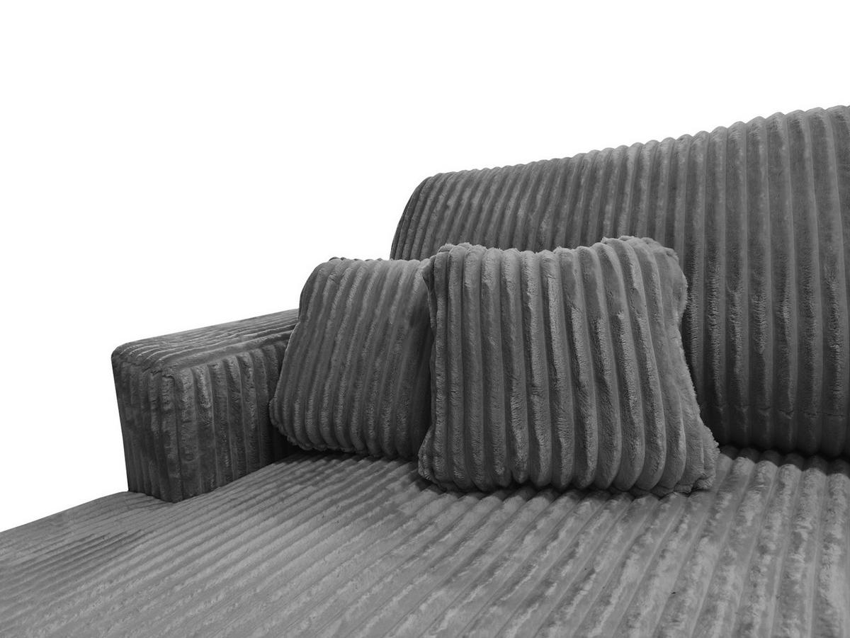 ECKSOFA Luna L links Grau aus Cord - Grau, Textil (271/195cm) - KS Home Concept