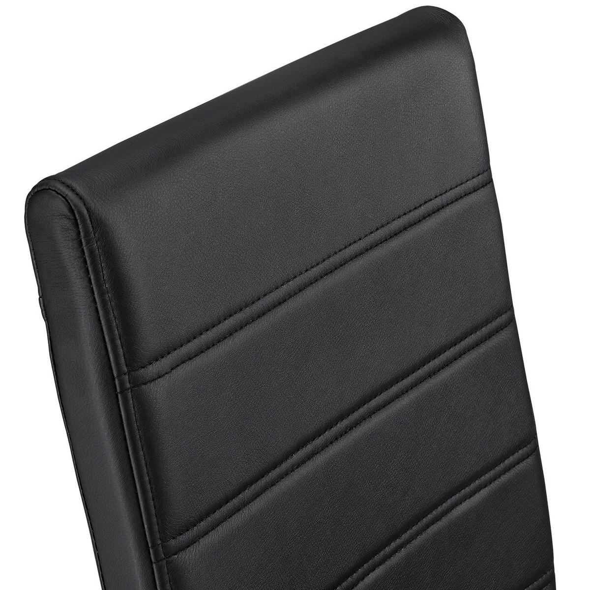 SCHWINGSTUHL Vegas schwarz Kunstleder (2er Set) - Schwarz, Textil (41/101/52cm) - Juskys