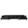 ECKSOFA DANI In U-Form Stilvolles Stoff Verita Schwarz - Schwarz, Holz/Textil (174/391cm) - Kaiser Möbel