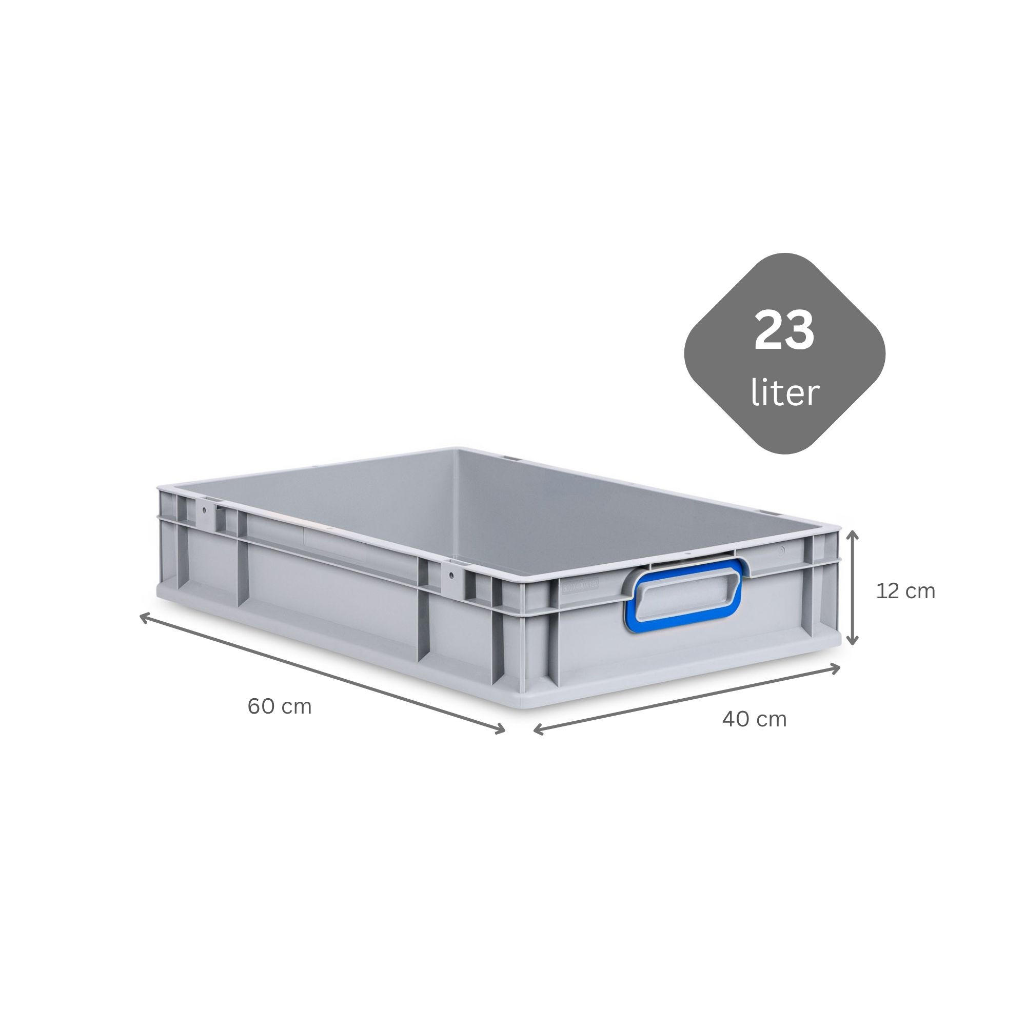 EUROBOX 8x Nextgen Color 12x40x60cm 23 Liter Griffe Blau Geschlossen - Blau, Kunststoff (40/12/60cm) - PROREGAL
