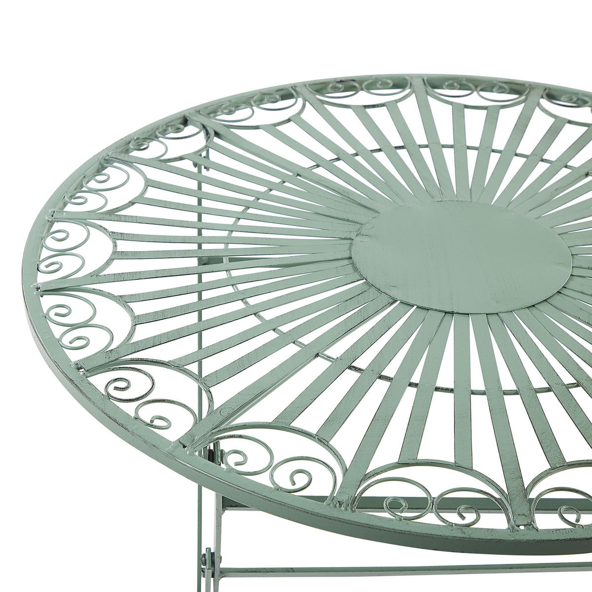 GARTENTISCH Metall Hellgrün Trento - Grün, Metall (70/70/75cm) - Beliani