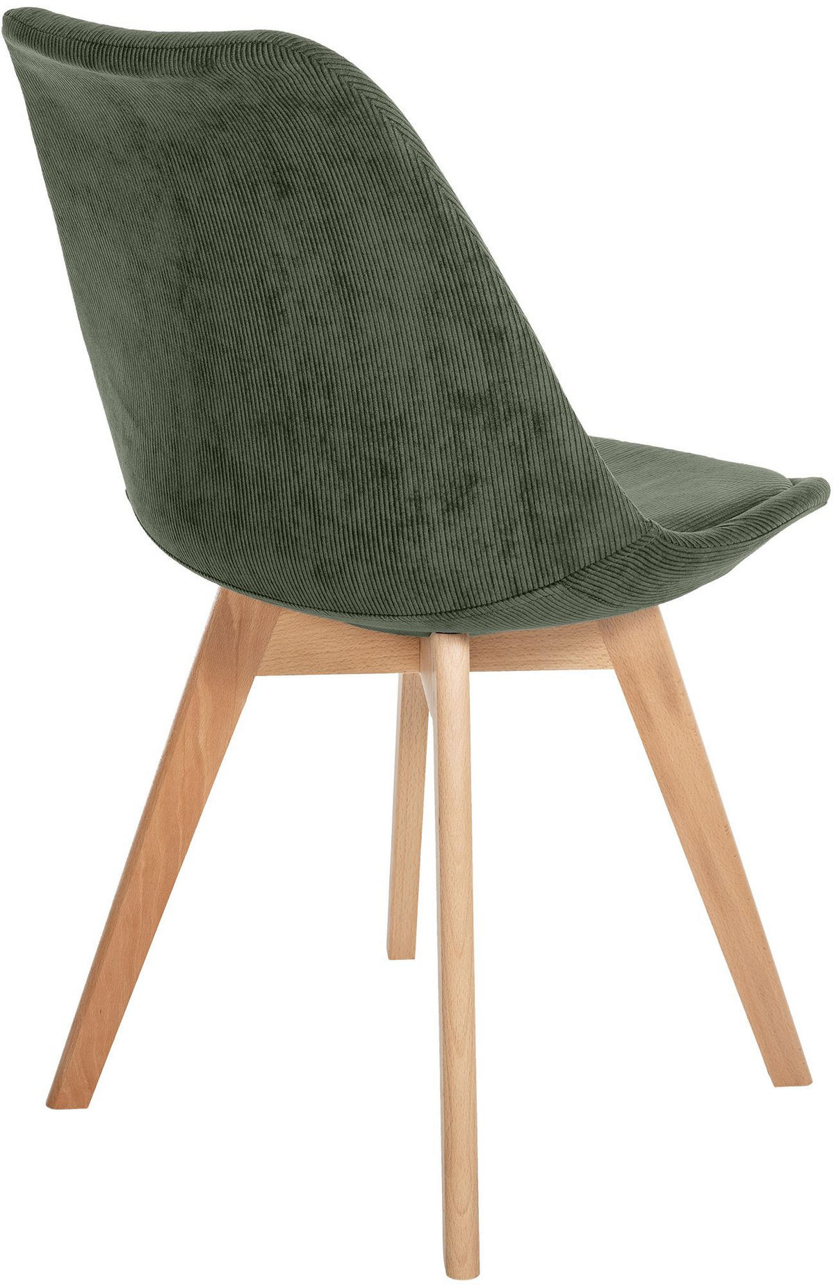 STUHL Cord Grün - Eukalyptusholzfarben/Grün, Holz/Textil (49/83/50cm) - CLP
