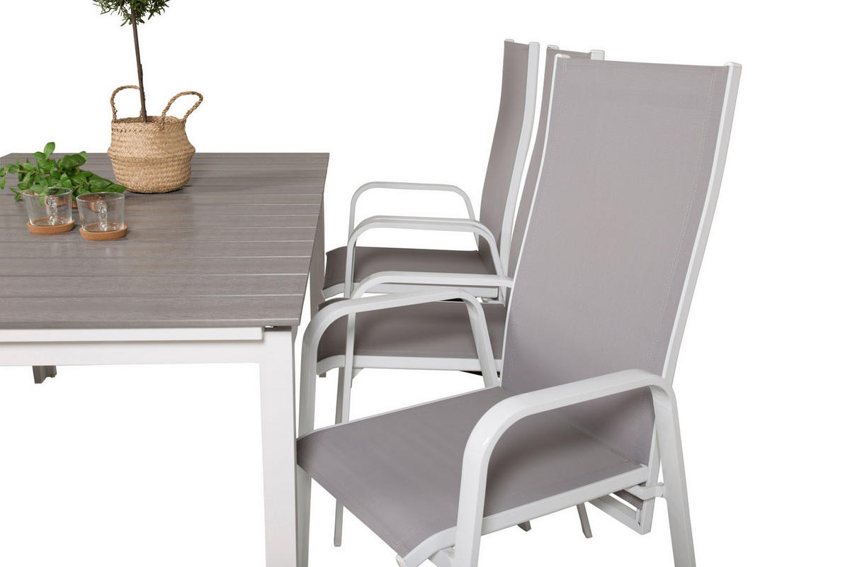 GARTENTISCHGRUPPE Weiß - Weiß, Holzwerkstoff - ebuy24