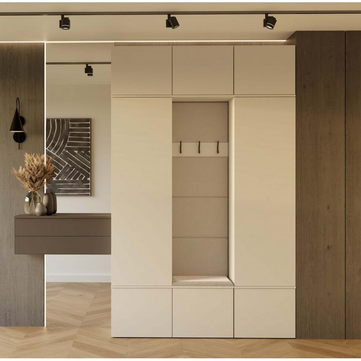 DULAP modern, set de dulapuri: dulap pentru haine și dulap pentru pantofi „cașmir” 150/238/35 - cașmir, compozit lemnos (150/238/35cm) - RAUMHIRSCH FURNITURE