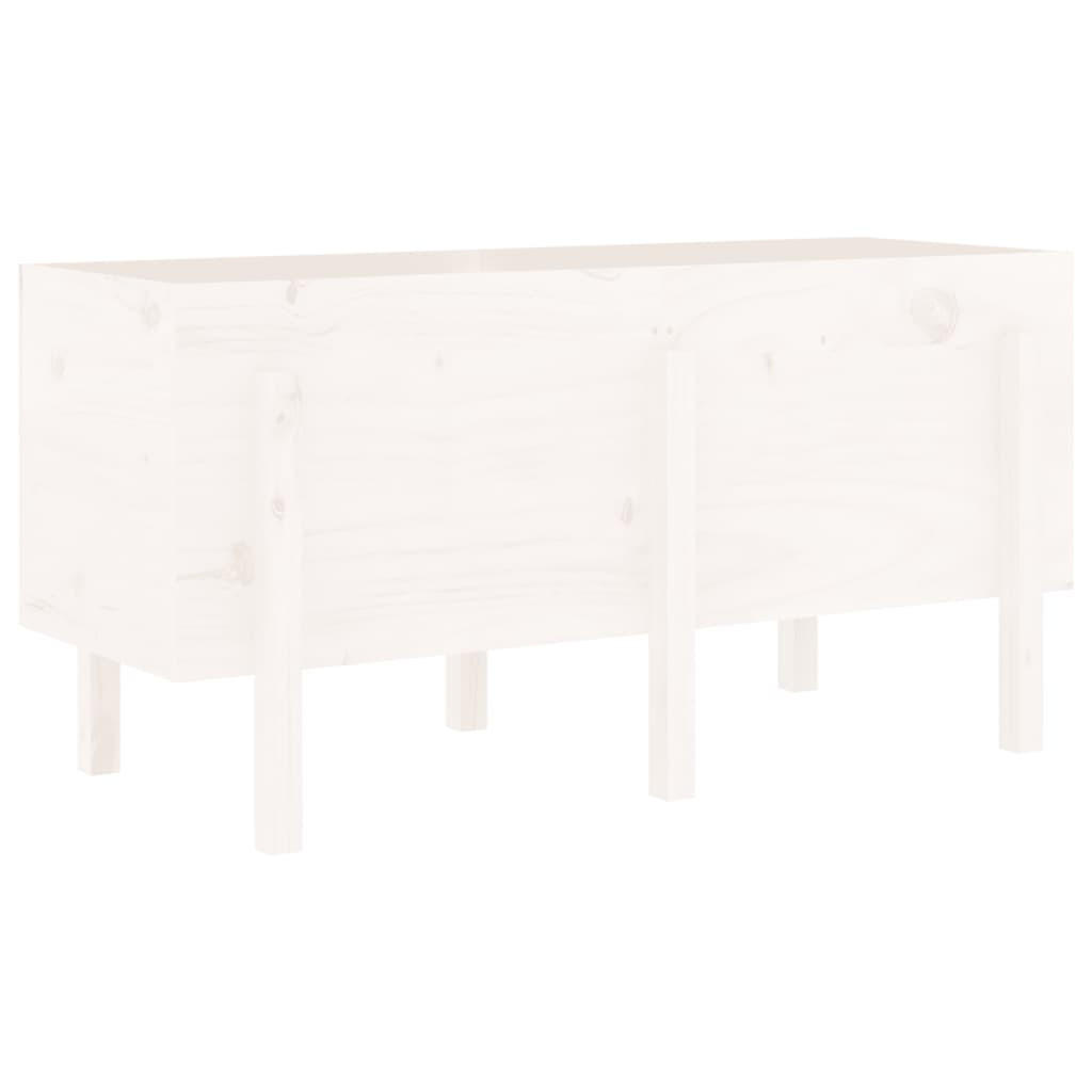 HOCHBEET Weiß 121x50x57 cm Massivholz Kiefer - Weiß, Holz (50/57/121cm) - furnicato