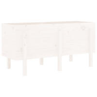 HOCHBEET Weiß 121x50x57 cm Massivholz Kiefer - Weiß, Holz (50/57/121cm) - furnicato