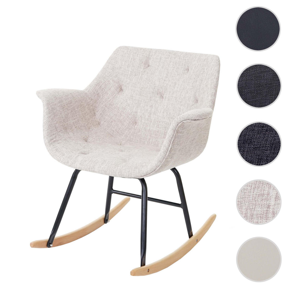 SCHAUKELSTUHL Beige, Grau - Beige/Grau, Textil (69/76/70cm) - MCW