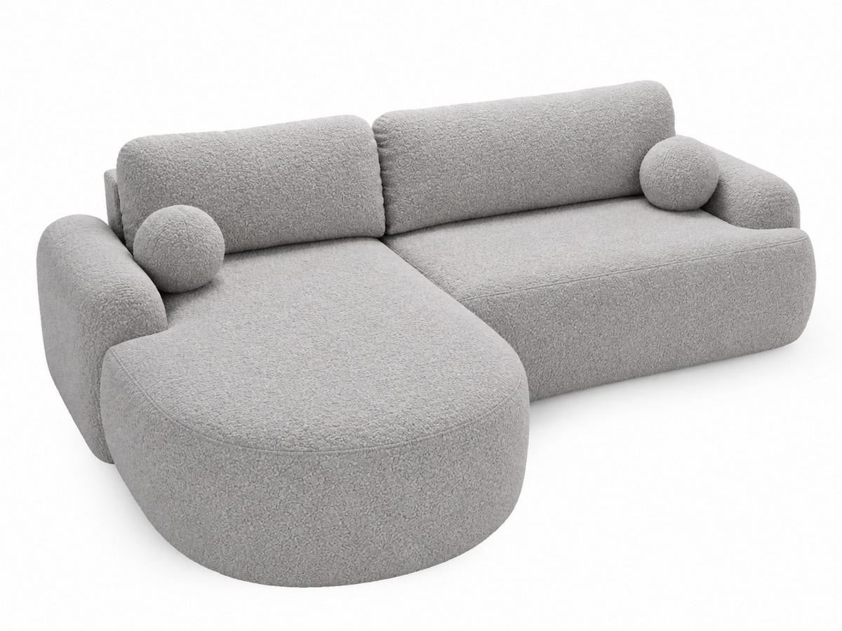 ECKSOFA Aurio Grau Links - Grau, Holz/Textil (177/261cm) - Graingold