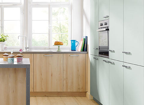 Novel Küchen Barinka Grün Grau Braun