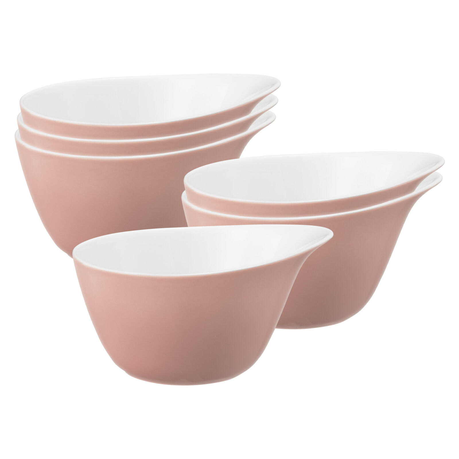 MÜSLISCHALEN Life Fashion Posh Rose 600 ml 6er Set - Rosa, Keramik (15.7/13.7/8.4cm) - Seltmann Weiden