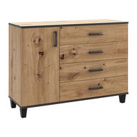 KOMODA CORTEZA, 120/90/40 cm se 4 zásuvkami, počet dvířek: 1, dub Artisan - dub artisan, kompozitní dřevo (120/90/40cm) - MASSENO