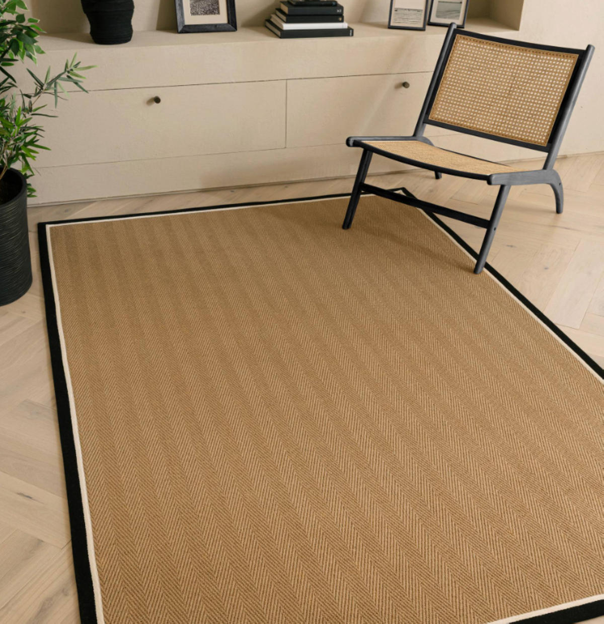 TEPPICH modern Wohn-/Schlafzimmer Naturfaser DORO Schwarz 40x120 cm - Schwarz, Naturmaterialien (40/120cm) - Novatrend