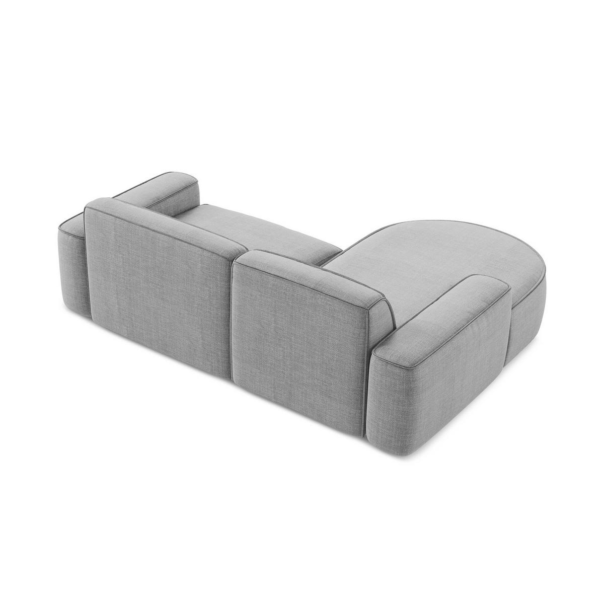 ECKSOFA Links Strukturstoff Grau - Hellgrau/Schwarz, Holzwerkstoff/Kunststoff (224/166cm) - LaMiaSofa