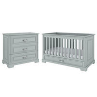 SOBA ZA BEBE 2-dijelni Sivi - siva, drvni materijal (152/92/83cm) - Petits-meubles