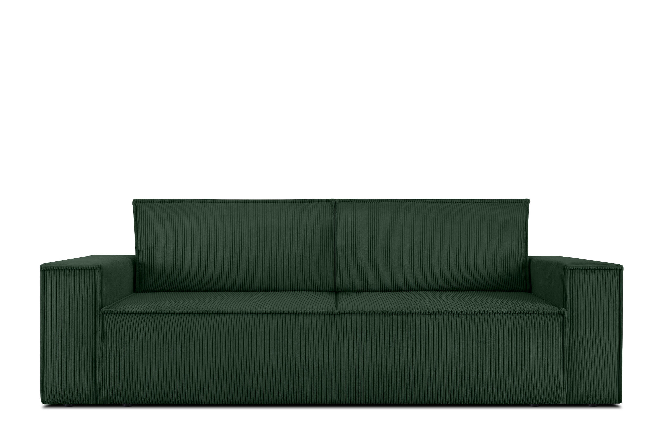 3-SITZER-SCHLAFSOFA NAPI in Pet Friendly Cord-Stoff, dunkelgrün - Dunkelgrün/Schwarz, Textil (244/89/101cm) - KONSIMO®