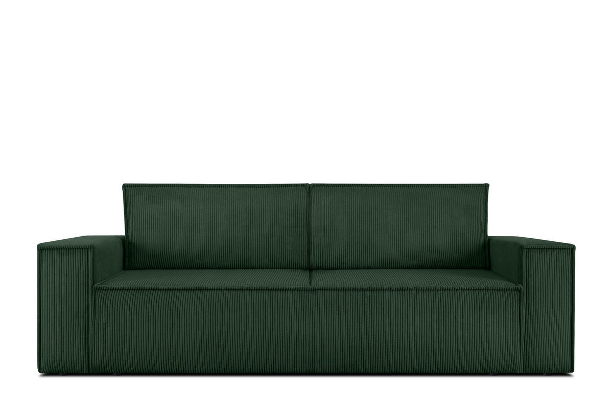 3-SITZER-SCHLAFSOFA NAPI in Pet Friendly Cord-Stoff, dunkelgrün - Dunkelgrün/Schwarz, Textil (244/89/101cm) - KONSIMO®
