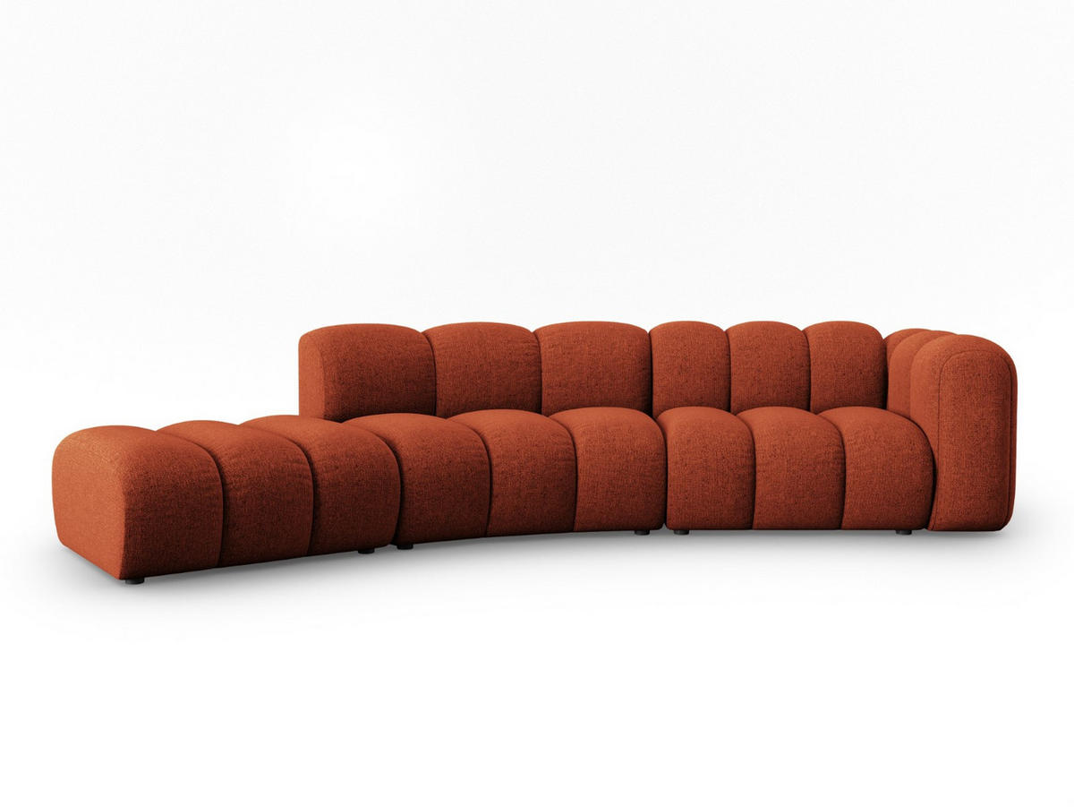 SOFA modular links Lupine aus Chenille-Stoff terrakotta 5 Sitzplätze - Terra cotta, Textil (166/70/335cm) - Micadoni