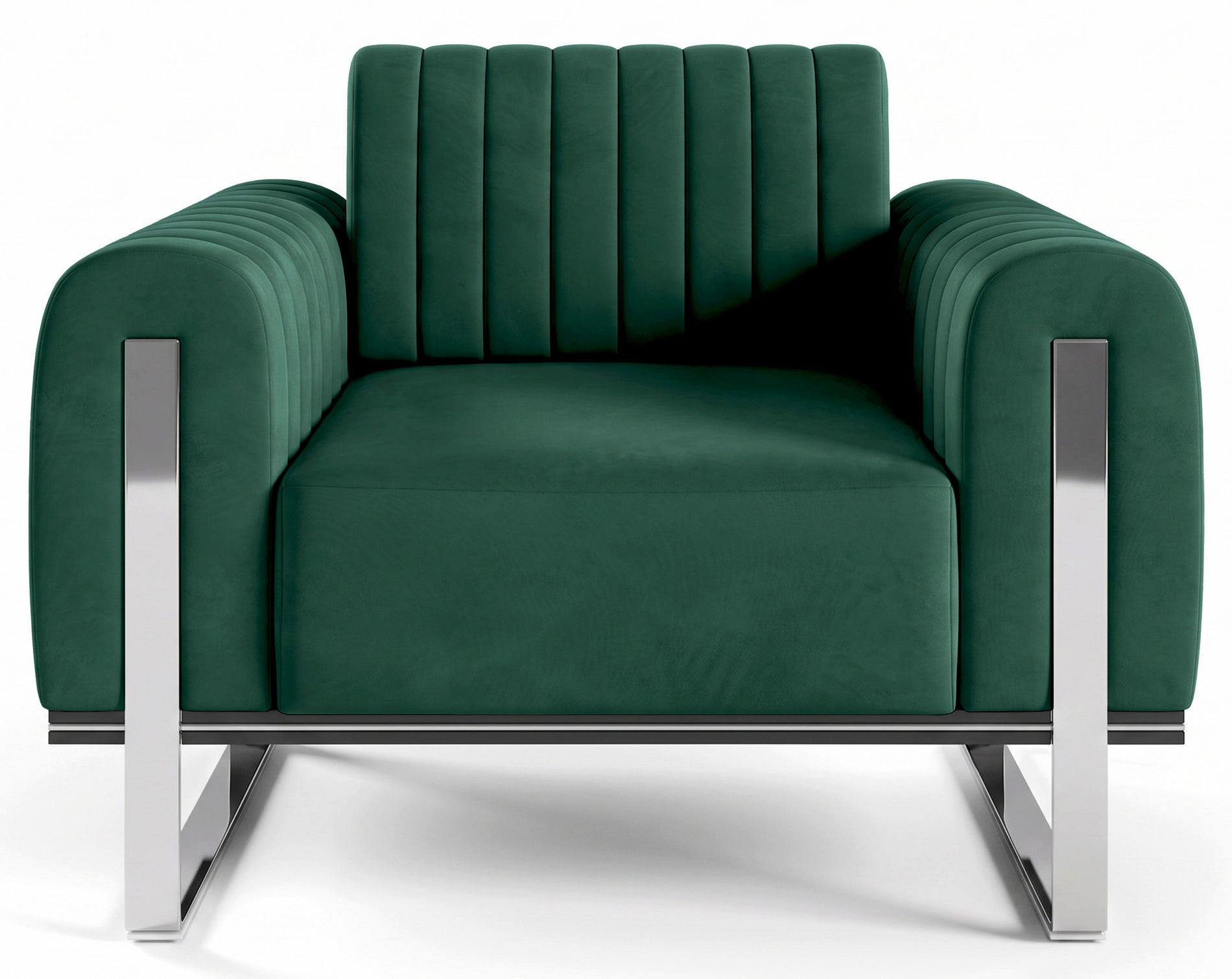 SESSEL Parissa 106 cm - Silberfarben/Grün, Holz/Metall (106/79/92cm) - Selsey