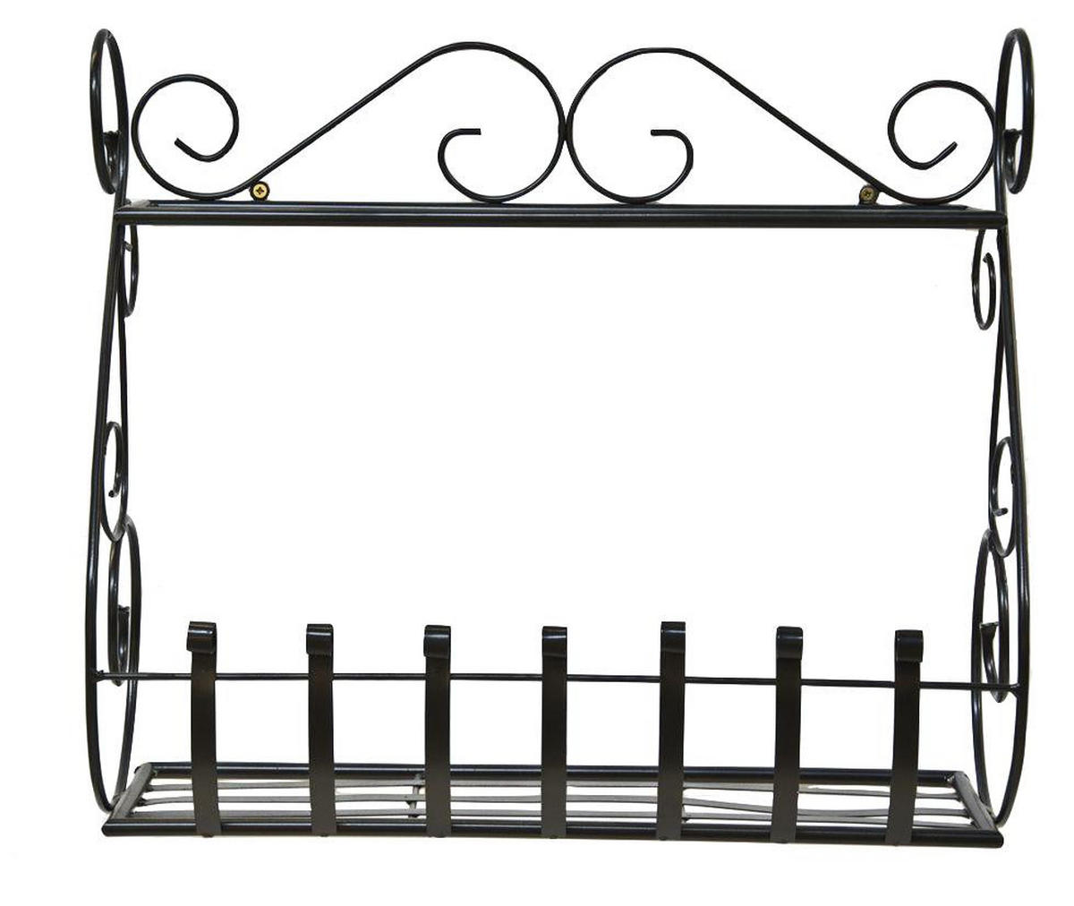 WANDBLUMENHALTER Sebino aus Metall Schwarz 50 cm - Schwarz, Metall (50/44/21cm) - DanDiBo