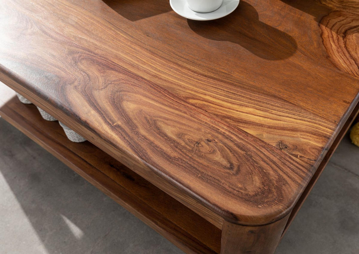 COUCHTISCH Sheesham 120x70x45 walnuss gewachst TORONTO #205 - Walnussfarben, Holzwerkstoff (70/120/45cm) - Massivmoebel24