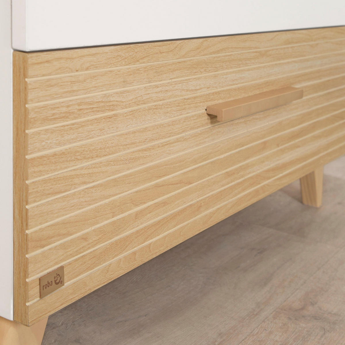 WICKELKOMMODE Theo - Eichefarben/Weiß, Holz/Holzwerkstoff (110/98/75cm) - Roba