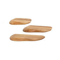 WANDREGAL HUZO 3ER SET Holz Akazie - Naturfarben, Holz (50/4/20cm) - KAWOLA