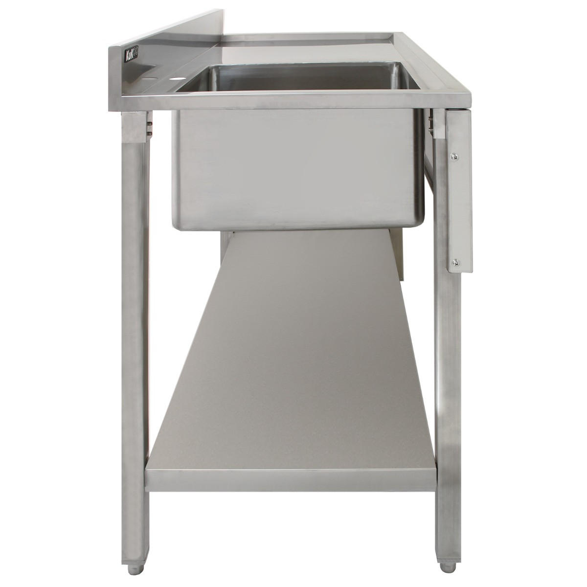 GASTROSPÜLE Edelstahl – 1 Becken Links - Alufarben, Metall (120/1/60cm) - Monstershop