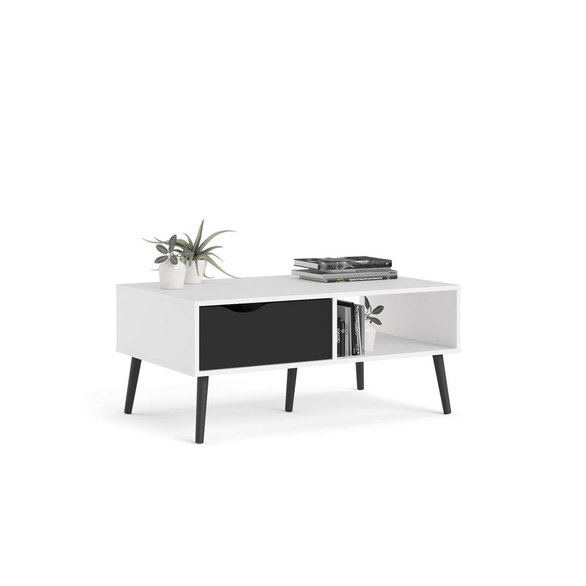 COUCHTISCH mit 1 Schublade - Weiß, Holzwerkstoff (60/99/43cm) - ebuy24