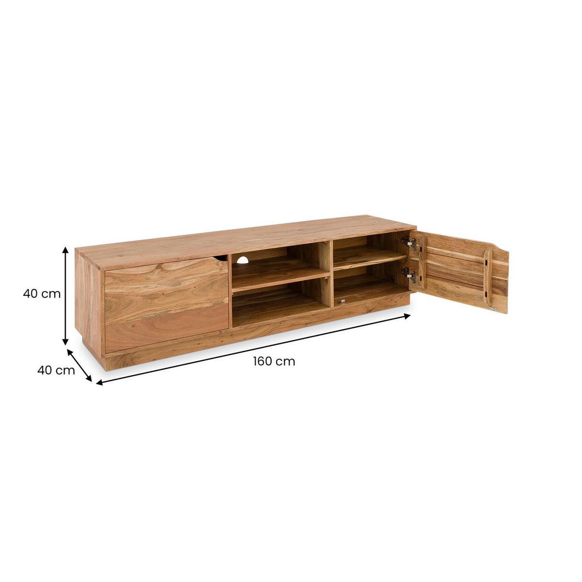 LOWBOARD UMA natur - Naturfarben, Holz (160/40/40cm) - IDIMEX