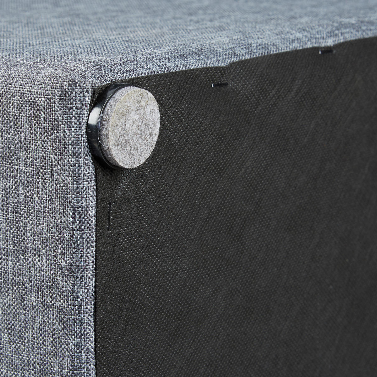 SITZHOCKER Dunkelgrau mit Stauraum 42x40,5 cm - Anthrazit, Holzwerkstoff/Textil (40.5/42/40.5cm) - Relaxdays