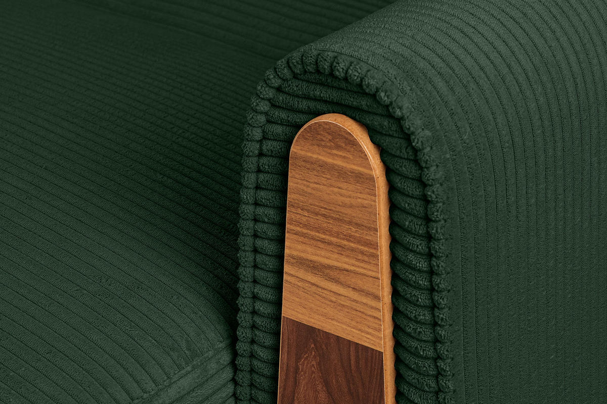 3-SITZER-SCHLAFSOFA GUSTAVO II mit Armlehnen, Dunkelgrün - Dunkelgrün, Holz/Holzwerkstoff (230/98/98cm) - KONSIMO®